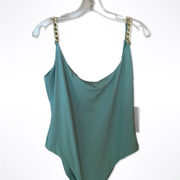 Lovewave Pua Swimsuit Chain Strap one piece bathing sage Revolve NWT $128 XL - Picture 4 of 9